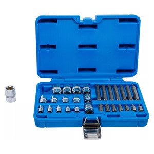 BGS Set bitova i utičnih ključeva | E-profil /T-profil (za Torx) | 30-dijelni