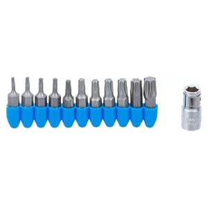 BGS Set bitova | vanjski šesterokutni pogon 6,3 mm (1 /4) | T-profil (za Torx) s provrtom | 11-dijelni