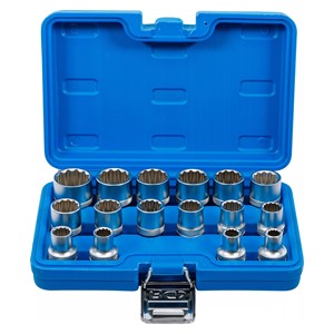 BGS Set dvanaesterokutnih umetaka za utični ključ | 12,5 mm (1 /2) | 8 - 24 mm | 16-dijelni