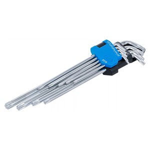 BGS Set kutnih steznih ključeva | ekstra dugi + ekstra kratki | T-profil (za Torx) T10 - T50 | 9-dijelni
