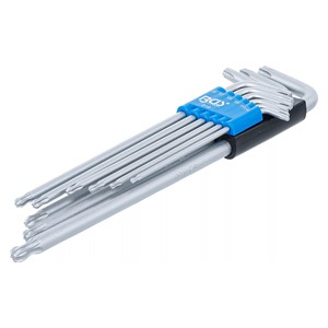 BGS Set kutnih steznih ključeva | ekstra dugi | T-profil (za Torx) s kuglastom glavom T10 - T50 | 9-dijelni
