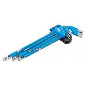 BGS Set kutnih steznih ključeva | ekstra dugi | unutarnji šesterokut | inčni | 9-dijelni