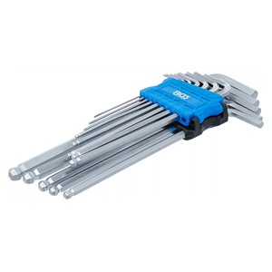 BGS Set kutnih steznih ključeva | ekstra dugi | unutarnji šesterokut /unutarnji šesterokut s kuglastom glavom 1,5 - 10 mm | 13-dijelni