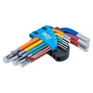 BGS Set kutnih steznih ključeva | višebojno | kratki | unutarnji šesterokut 1,5 - 10 mm | 9-dijelni