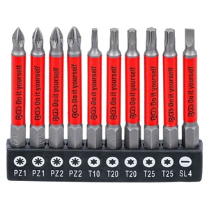 BGS Set neklizajućih bitova | magnetni | 70 mm | 10-dijelni