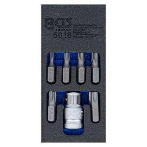 BGS Set odvijača bitova | vanjski šesterokutni pogon 10 mm (3 /8) | T-profil (za Torx) | 7-dijelni