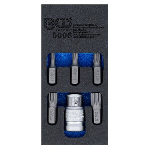 BGS Set odvijača bitova | vanjski šesterokutni pogon 10 mm (3 /8) | unutarnje ozubljenje (za XZN) | 6-dijelni