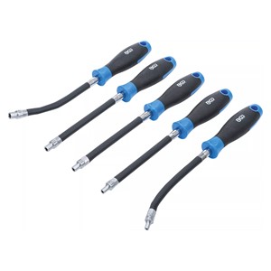 BGS Set odvijača s fleksibilnom okruglom ručkom | E-profil E4 - E8 | duljina oštrice 150 mm | 5-dijelni