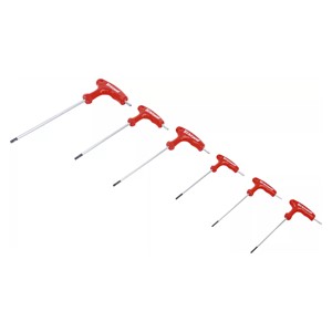 BGS Set odvijača s T-ručkom i bočnom oštricom | T-profil (za Torx) s provrtom T10 - T40 | 6-dijelni