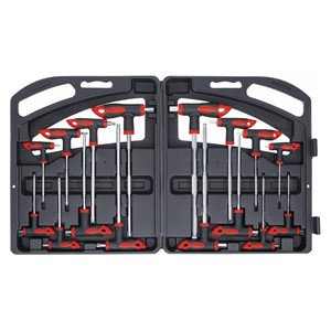 BGS Set odvijača s T-ručkom i bočnom oštricom | unutarnji šesterokut /T-profil (za Torx) | 16-dijelni