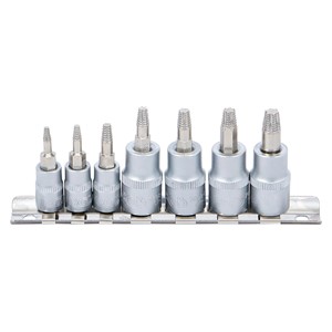 BGS Set odvijača za vijke | 6,3 mm (1 /4) /10 mm (3 /8) | za oštećeni T-profil (za Torx) | T10 - T40 | 7-dijelni