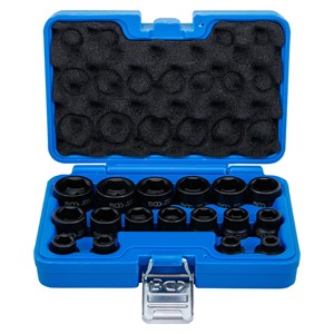 BGS Set šesterokutnih umetaka za teretne utične ključeve, ekstra ravni | 12,5 mm (1 /2) | 8 - 24 mm | 17-dijelni