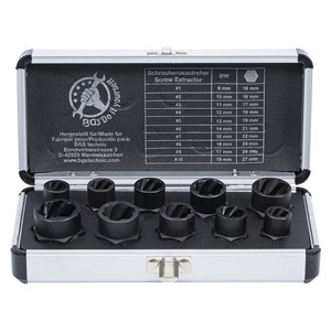 BGS Set spiralnih umetaka za utični ključ /izvijač za vijke | 10 mm (3 /8) /vanjski šesterokut | 9 - 19 mm | 10-dijelni