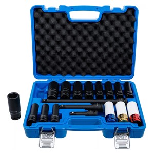 BGS Set teretnih utičnih ključeva i teretnih zaštitnih umetaka | šesterokutni | 12,5 mm (1 /2) | 10 - 24 mm | 18-dijelni