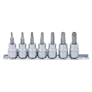 BGS Set umetaka bitova | 10 mm (3 /8) | T-profil (za Torx) s provrtom T15 - T50 | 7-dijelni