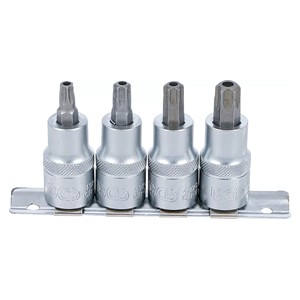 BGS Set umetaka bitova | 12,5 mm (1 /2) | T-profil (za Torx) s provrtom T40 - T55 | 4-dijelni