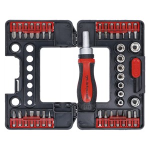 BGS Set umetaka za utične ključeve /bitove | s ustavljačkom okretnom ručkom za bitove, prebaciva | 38-dijelni