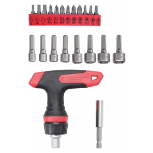 BGS Set umetaka za utične ključeve /bitove | s ustavljačkom okretnom ručkom za bitove, prebaciva | izvedba s T-ručkom | 22-dijelni