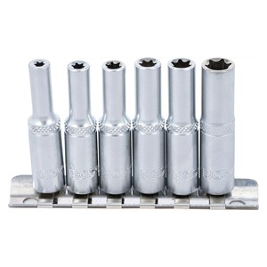 BGS Set umetaka za utični ključ E-profila, duboki | 6,3 mm (1 /4) | E4 - E10 | 6-dijelni