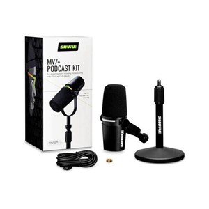 Shure MV7+-K-BNDL - lectern /vocal microphone with XLR /USB-C connector, black + desk stand GATOR