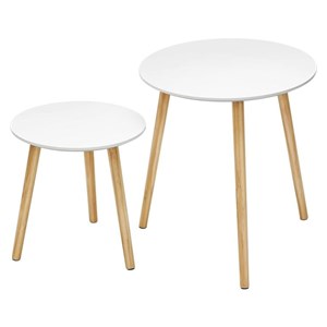 SONGMICS 2X Living Room Table 45 x 50 x 45cm White, LET07WN
