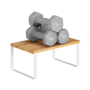 SONGMICS 2x shelf organizer white bamboo, KCS02NW