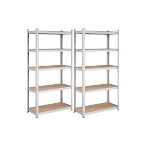 SONGMICS 2x Shelving Unit 40 x 90 x 180 cm Beige-Silver, GLR040E02