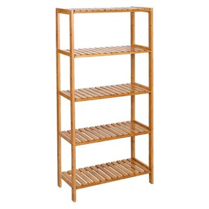 SONGMICS Bamboo Natural Shelving Unit 60 x 26 x 130 cm, BCB35Y