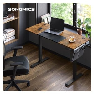 SONGMICS Electric Sit /Stand Desk with Frame, Black Rustic, LSD016X01
