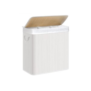 SONGMICS Laundry Basket White 3 x 50L white, LCB091W01