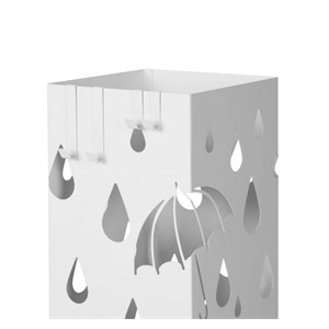 SONGMICS Metal umbrella stand with hooks and drip tray LUC49B