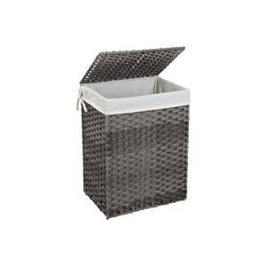 SONGMICS Rattan Laundry Basket 90L Gray, LCB51WG