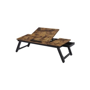 SONGMICS RUSTIC Laptop Table with Drawer, Rustic, LLD110B01