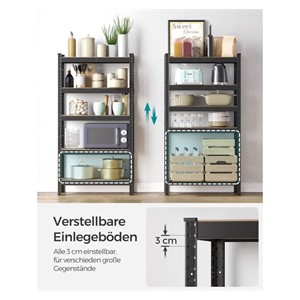 SONGMICS Shelving Unit 30 x 75 x 150 cm Brown-Black, GLR030B21