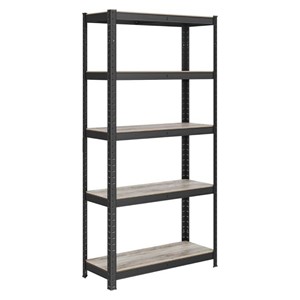 SONGMICS Shelving Unit 50 x 100 x 200 cm Natural Black, GLR050B11