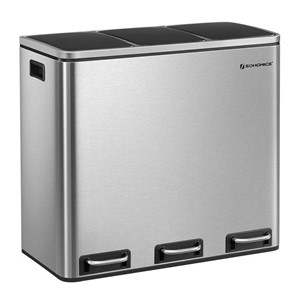 SONGMICS waste separation bin 3x 18L silver black, LTB54NL