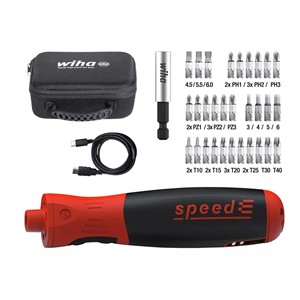 Speede® PocketDrive electric screwdriver with bit cassette and bag