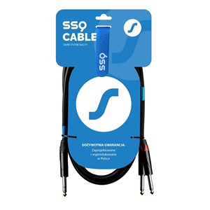 SSQ JSJM2 SS-1453 Cable Jack Stereo - 2x Jack Mono 2 m Black