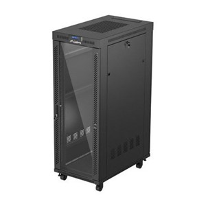 Standing installation rack cabinet 19 32U 600x1000 black glass door LCD Lanberg (flat pack)