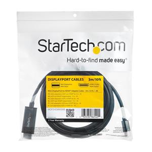 StarTech.com 10ft (3m) Mini DisplayPort to HDMI Cable - 4K 30Hz Video - mDP to HDMI Adapter Cable - Mini DP or Thunderbolt 1/2 Mac/PC to HDMI Monitor/Display - mDP to HDMI Converter Cord 6