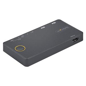 StarTech.com 2 Port Hybrid USB-A + HDMI & USB-C KVM Switch - Single 4K 60Hz HDMI 2.0 Monitor - Compact Desktop and/or Laptop HDMI KVM Switch - USB Bus Powered - Thunderbolt 3 Compatible 3