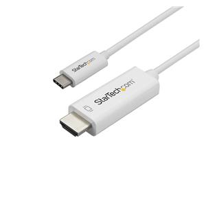 StarTech.com 3ft (1m) USB C to HDMI Cable - 4K 60Hz USB Type C to HDMI 2.0 Video Adapter Cable - Thunderbolt 3 Compatible - Laptop to HDMI Monitor/Display - DP 1.2 Alt Mode HBR2 - White 2