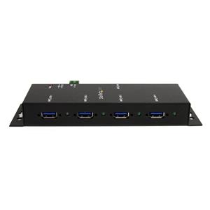 StarTech.com 4-Port Industrial USB 3.0 Hub with ESD Protection~4-Port USB 3.0 Hub - 5Gbps - Metal Industrial USB-A Hub - Wall or Desk Mountable USB Data Hub - TAA Compliant USB Expander Hub 3