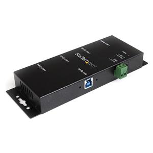 StarTech.com 4-Port Industrial USB 3.0 Hub with ESD Protection~4-Port USB 3.0 Hub - 5Gbps - Metal Industrial USB-A Hub - Wall or Desk Mountable USB Data Hub - TAA Compliant USB Expander Hub 6