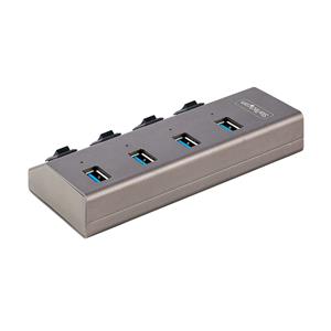 StarTech.com 4-Port Self-Powered USB-C Hub with Individual On/Off Switches, USB 3.0 5Gbps Expansion Hub w/Power Supply, Desktop/Laptop USB-C to USB-A Hub, USB Type C Hub w/BC 1.2 3