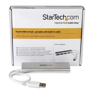 StarTech.com 4-Port USB Hub, USB A to 4x USB-A Ports, USB 5Gbps, Rugged Design, Bus-Powered, Portable Laptop USB 3.0 Hub 2