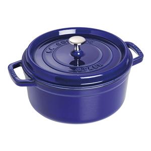 Staub 24 cm Round Cast Iron Cocotte Dark-Blue 2