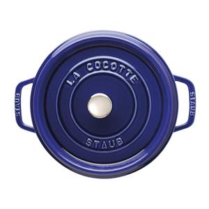 Staub 24 cm Round Cast Iron Cocotte Dark-Blue 3