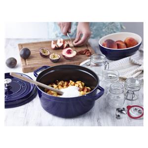 Staub 24 cm Round Cast Iron Cocotte Dark-Blue 6