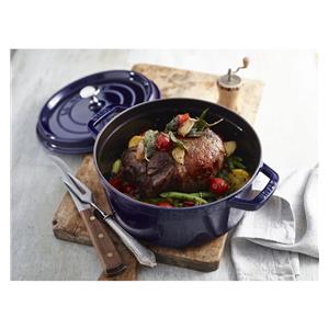 Staub 24 cm Round Cast Iron Cocotte Dark-Blue 8